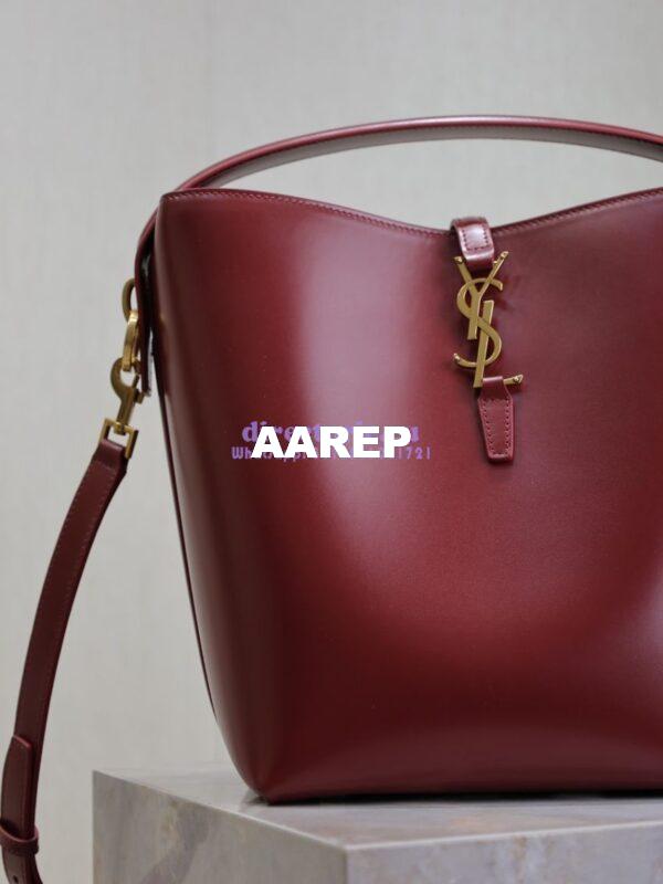 Replica YSL Saint Laurent Le 37 in Shiny Leather 7428282 Rouge Cabernet 5