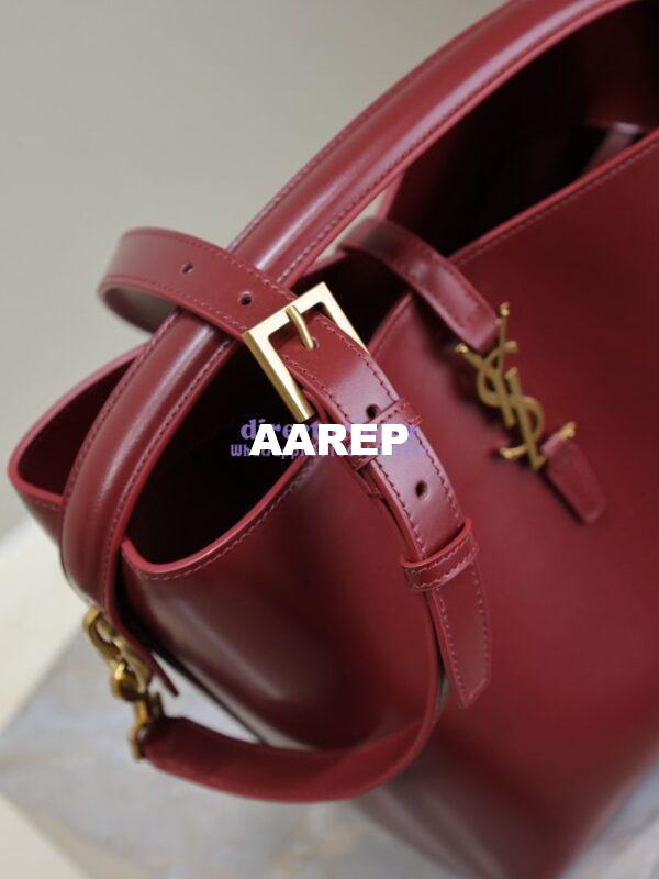 Replica YSL Saint Laurent Le 37 in Shiny Leather 7428282 Rouge Cabernet 6