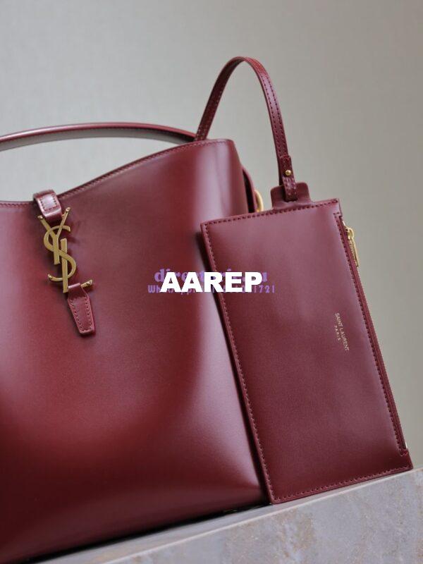 Replica YSL Saint Laurent Le 37 in Shiny Leather 7428282 Rouge Cabernet 7