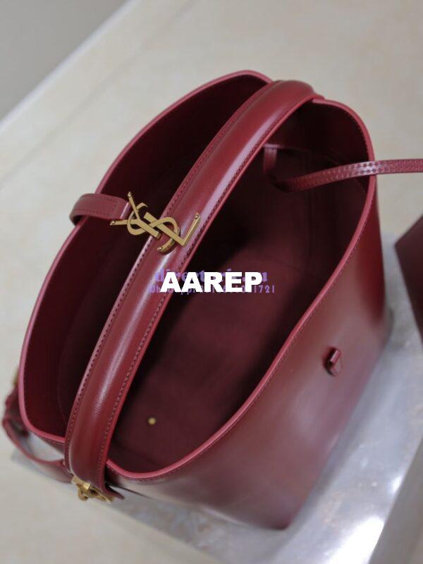 Replica YSL Saint Laurent Le 37 in Shiny Leather 7428282 Rouge Cabernet 9