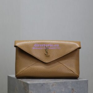 Replica Saint Laurent YSL Cassandre Large Envelope Pouch In Grained Lambskin 769307 Dark Sun