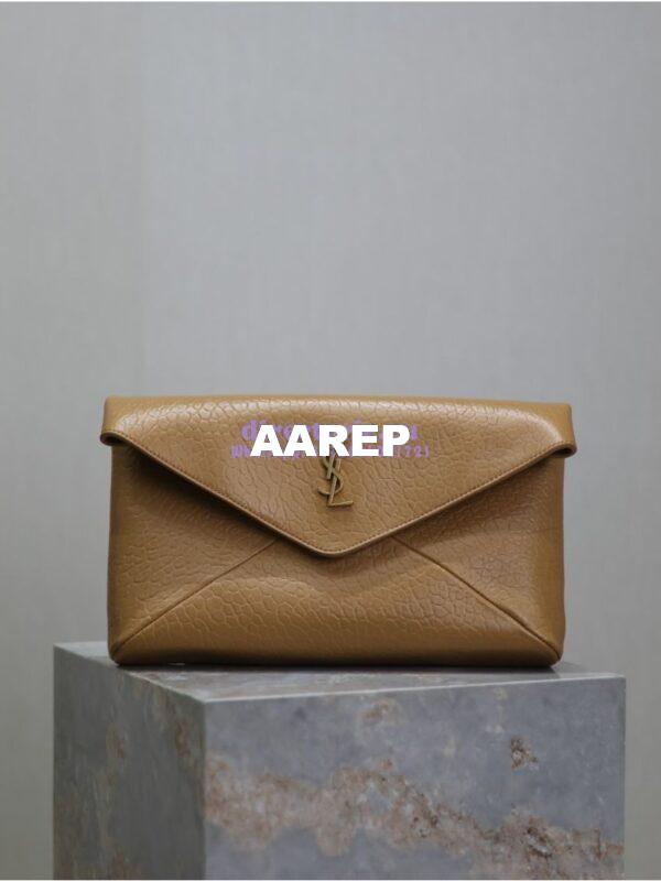 Replica Saint Laurent YSL Cassandre Large Envelope Pouch In Grained Lambskin 769307 Dark Sun 3
