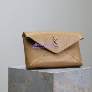 Replica Saint Laurent YSL Cassandre Large Envelope Pouch In Grained Lambskin 769307 Dark Sun 2