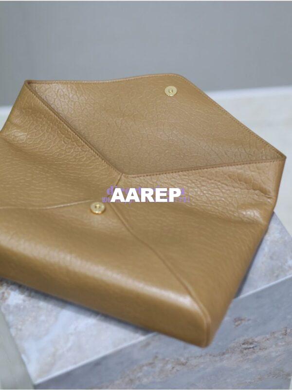 Replica Saint Laurent YSL Cassandre Large Envelope Pouch In Grained Lambskin 769307 Dark Sun 9