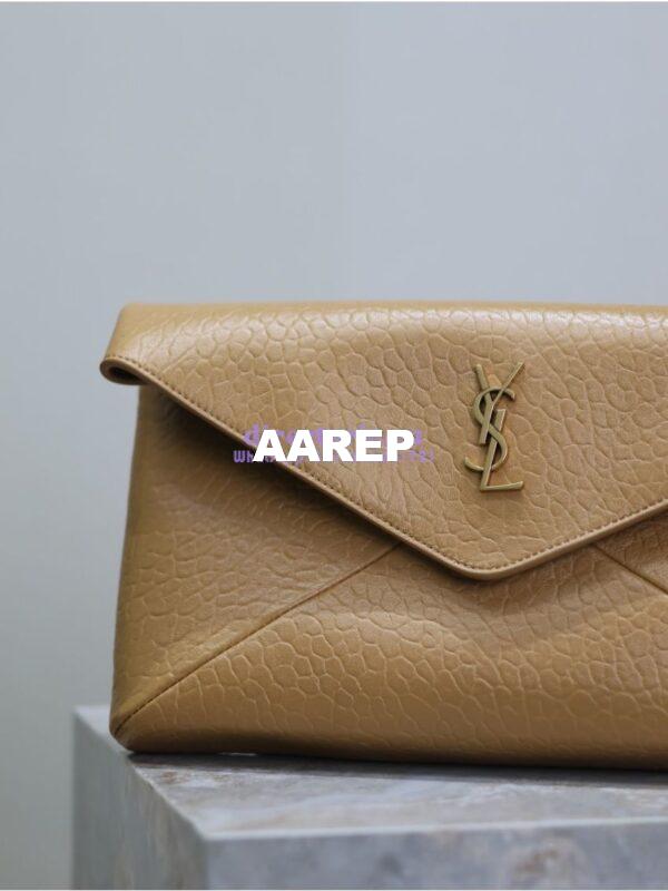 Replica Saint Laurent YSL Cassandre Large Envelope Pouch In Grained Lambskin 769307 Dark Sun 11