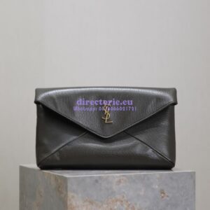 Replica Saint Laurent YSL Cassandre Large Envelope Pouch In Grained Lambskin 769307 Light Musk