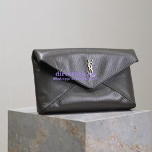 Replica Saint Laurent YSL Cassandre Large Envelope Pouch In Grained Lambskin 769307 Light Musk 2