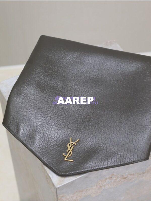 Replica Saint Laurent YSL Cassandre Large Envelope Pouch In Grained Lambskin 769307 Light Musk 11