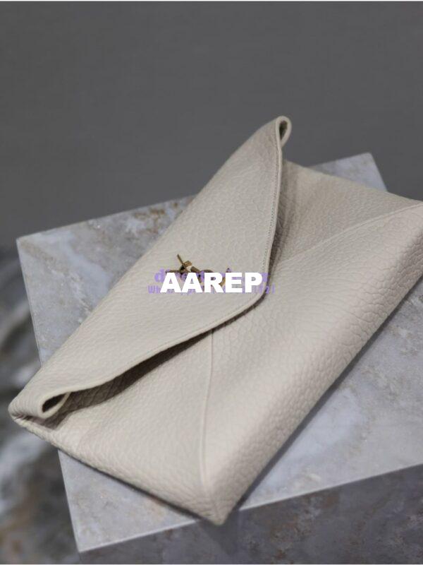Replica Saint Laurent YSL Cassandre Large Envelope Pouch In Grained Lambskin 769307 Blanc 8