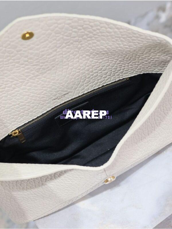 Replica Saint Laurent YSL Cassandre Large Envelope Pouch In Grained Lambskin 769307 Blanc 13
