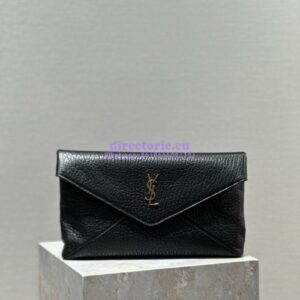 Replica Saint Laurent YSL Cassandre Large Envelope Pouch In Grained Lambskin 769307 Black
