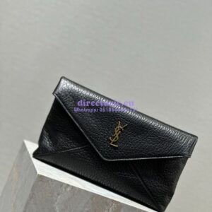 Replica Saint Laurent YSL Cassandre Large Envelope Pouch In Grained Lambskin 769307 Black 2