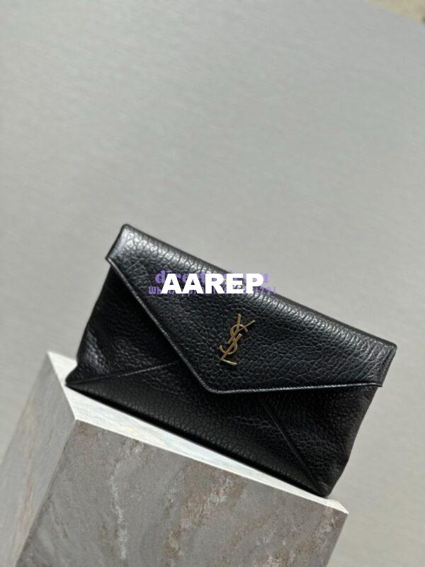 Replica Saint Laurent YSL Cassandre Large Envelope Pouch In Grained Lambskin 769307 Black 4