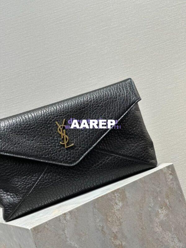 Replica Saint Laurent YSL Cassandre Large Envelope Pouch In Grained Lambskin 769307 Black 5