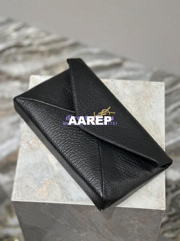 Replica Saint Laurent YSL Cassandre Large Envelope Pouch In Grained Lambskin 769307 Black 6