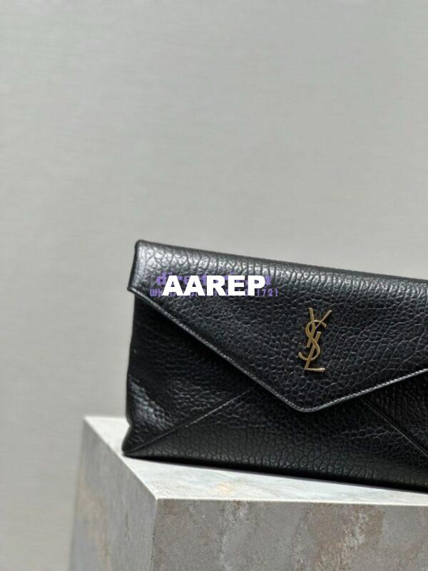 Replica Saint Laurent YSL Cassandre Large Envelope Pouch In Grained Lambskin 769307 Black 7