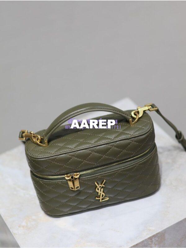 Replica Saint Laurent YSL Gaby Vanity Bag In Lambskin 7667311 Light Musk 3