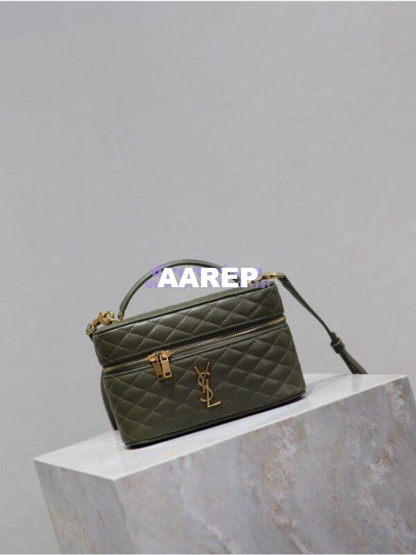 Replica Saint Laurent YSL Gaby Vanity Bag In Lambskin 7667311 Light Musk 4