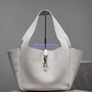 Replica YSL Saint Laurent Le 5 À 7 Bea In Grained Deerskin Leather 763435A Blanc