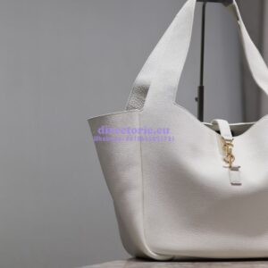 Replica YSL Saint Laurent Le 5 À 7 Bea In Grained Deerskin Leather 763435A Blanc 2