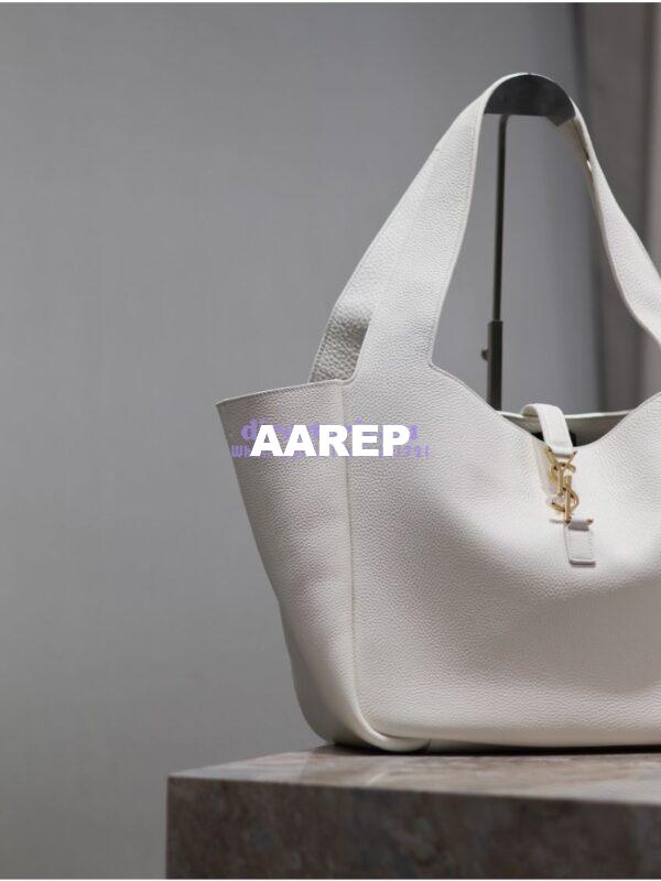 Replica YSL Saint Laurent Le 5 À 7 Bea In Grained Deerskin Leather 763435A Blanc 2