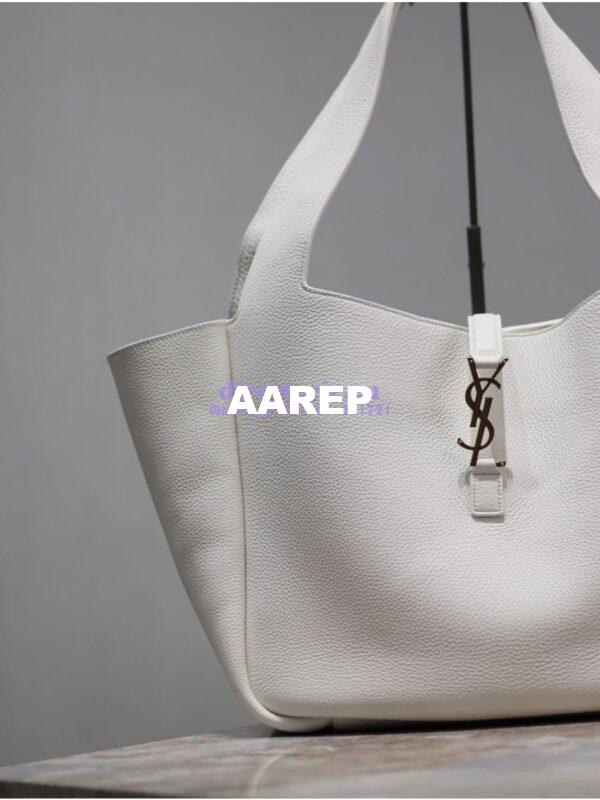 Replica YSL Saint Laurent Le 5 À 7 Bea In Grained Deerskin Leather 763435A Blanc 3