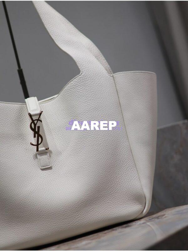 Replica YSL Saint Laurent Le 5 À 7 Bea In Grained Deerskin Leather 763435A Blanc 7
