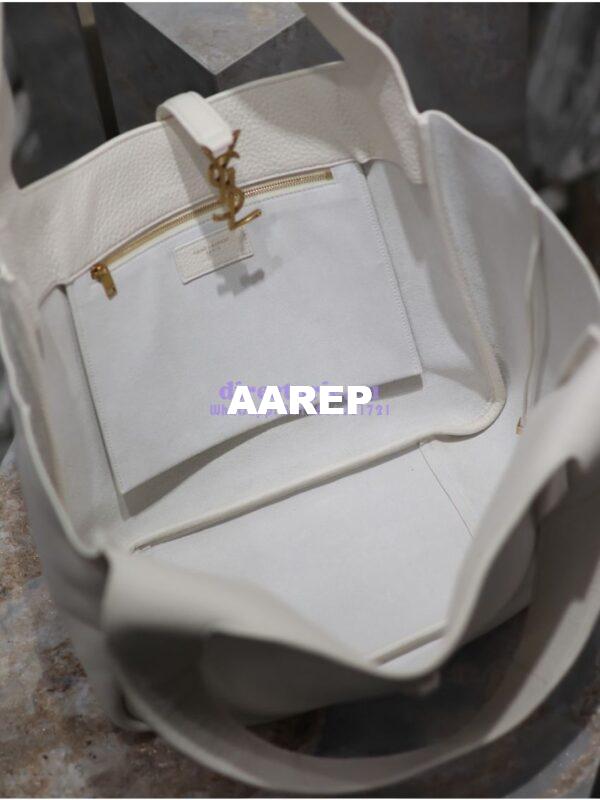 Replica YSL Saint Laurent Le 5 À 7 Bea In Grained Deerskin Leather 763435A Blanc 9