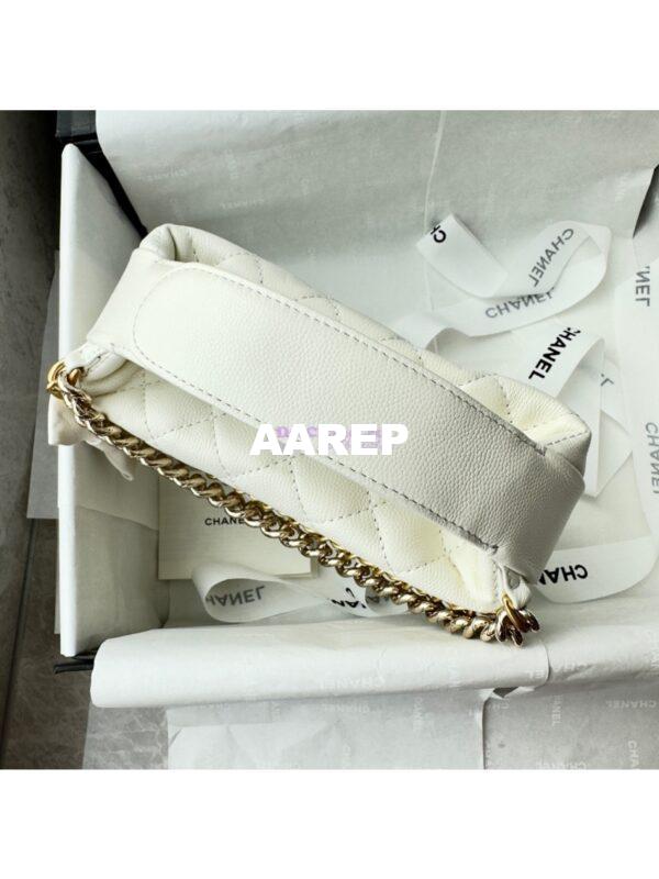 Replica Chanel 24P Grained Calfskin Pouch with Chain AP3943 White 7