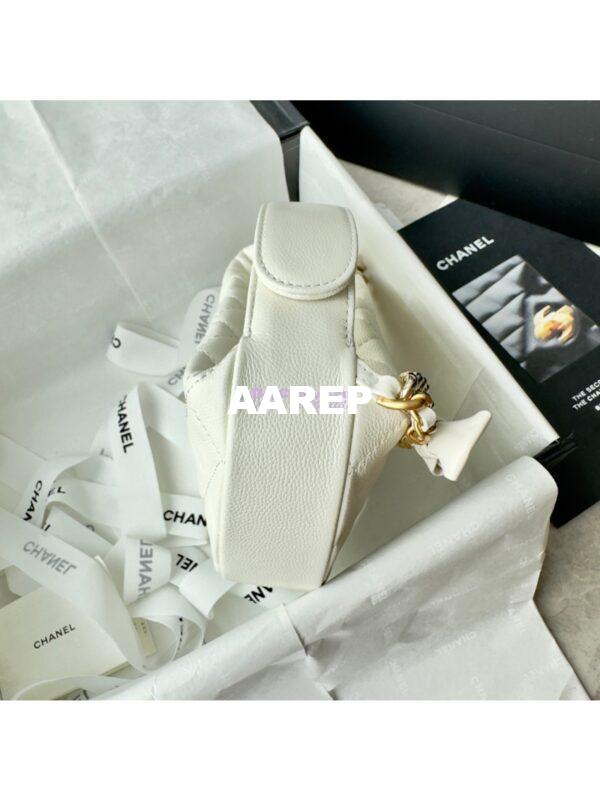 Replica Chanel 24P Grained Calfskin Pouch with Chain AP3943 White 8