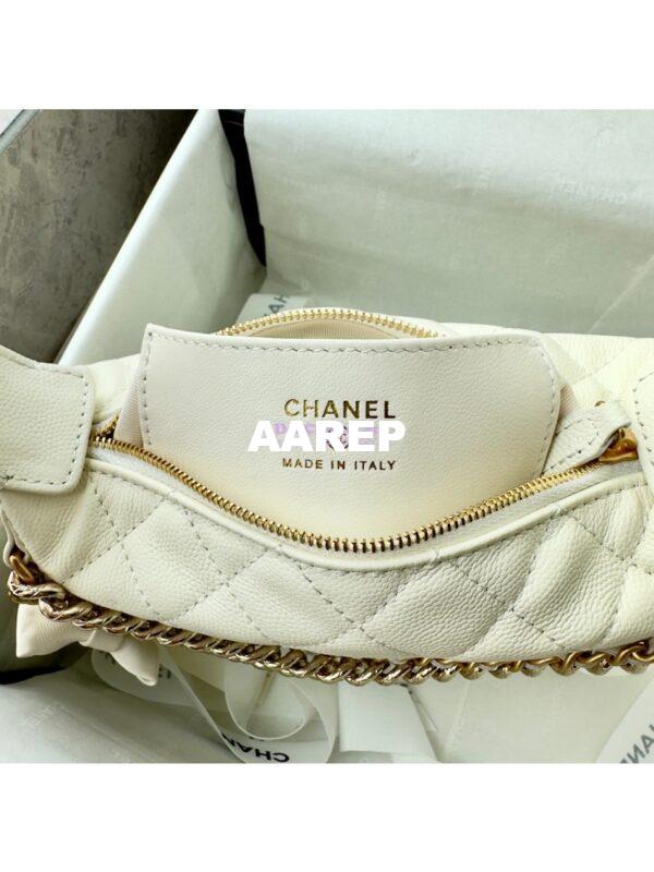Replica Chanel 24P Grained Calfskin Pouch with Chain AP3943 White 10