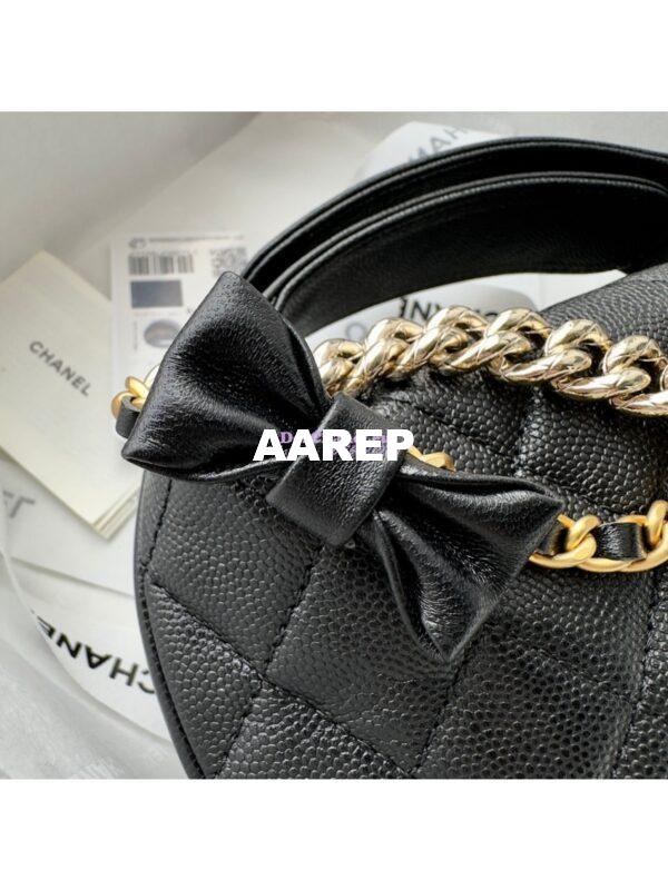 Replica Chanel 24P Grained Calfskin Pouch with Chain AP3943 Black 7