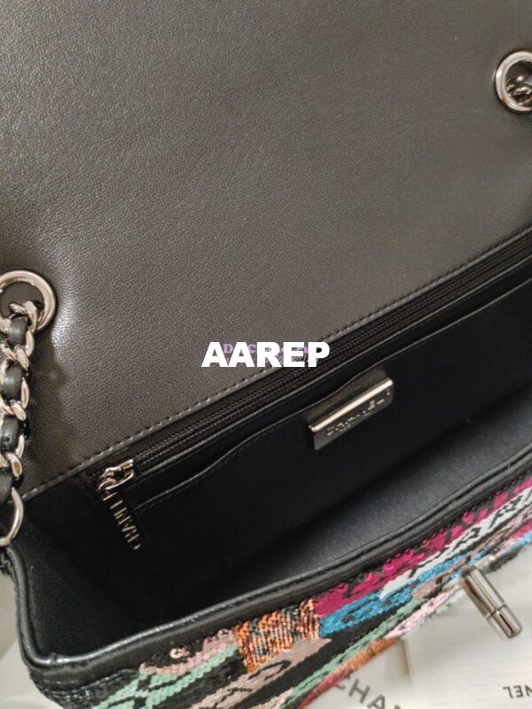 Replica Chanel Small Flap Bag AS4561 Sequins & Black, Orange, White & Blue Limited Edition 15