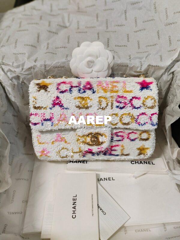 Replica Chanel Small Flap Bag AS4561 Sequins & White, Yellow, Pink & Blue Limited Edition