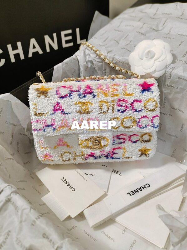 Replica Chanel Small Flap Bag AS4561 Sequins & White, Yellow, Pink & Blue Limited Edition 4