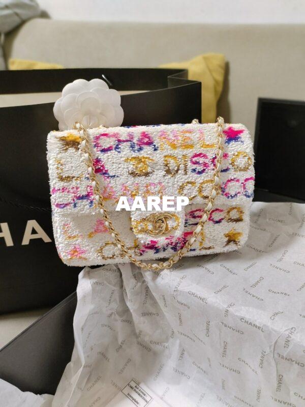Replica Chanel Small Flap Bag AS4561 Sequins & White, Yellow, Pink & Blue Limited Edition 6