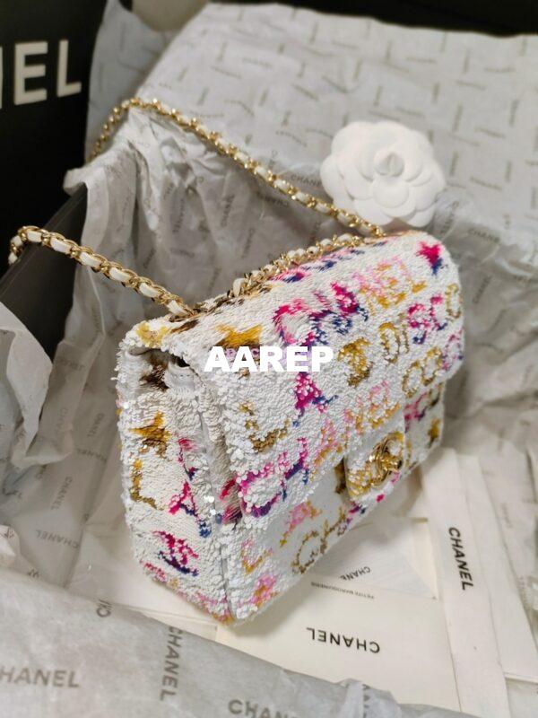 Replica Chanel Small Flap Bag AS4561 Sequins & White, Yellow, Pink & Blue Limited Edition 8