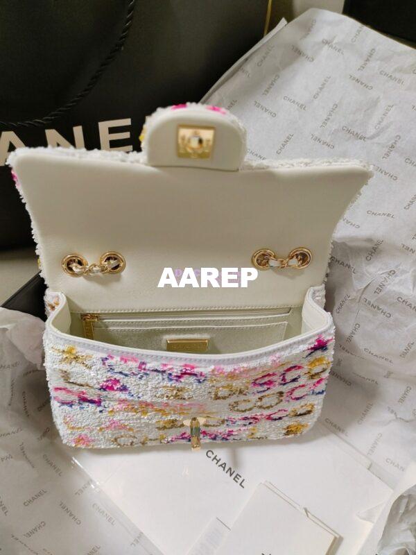 Replica Chanel Small Flap Bag AS4561 Sequins & White, Yellow, Pink & Blue Limited Edition 11