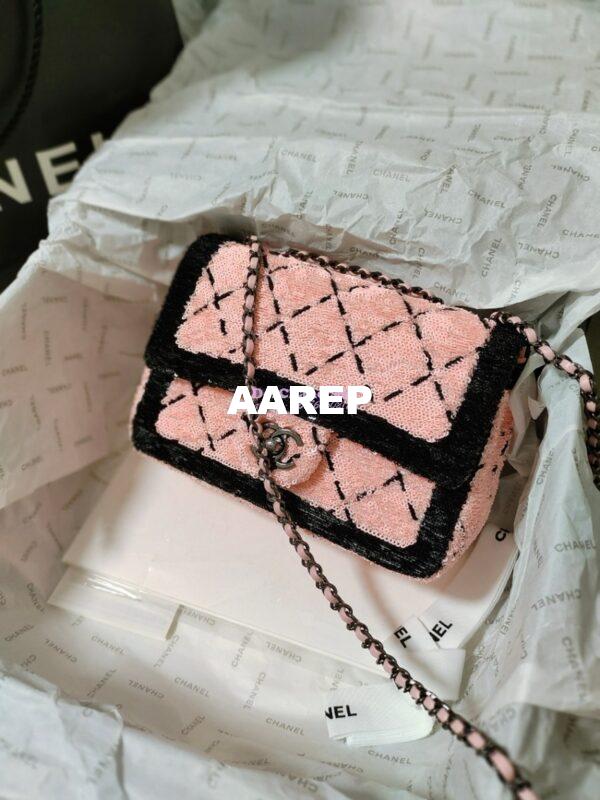 Replica Chanel Small Flap Bag AS4561 Sequins & Black Metal Pink Black Limited Edition 9