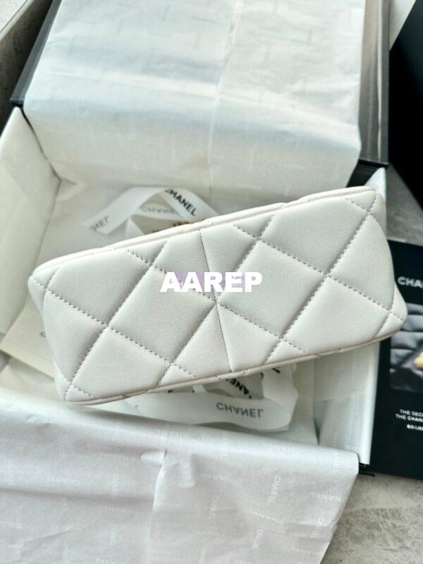 Replica Chanel 24C Small Hobo Bag in Lambskin with Adjustable Pearl Chain AS4859 White 7