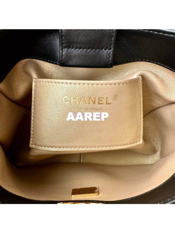 Replica Chanel 24C Small Hobo Bag in Lambskin with Adjustable Pearl Chain AS4859 Black 10