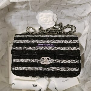 Replica Chanel 24S Evening Bag Strass Black & Silver AS4297 Limited Edition 2