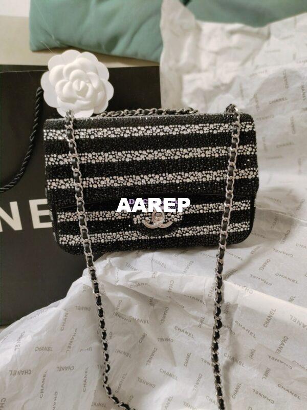 Replica Chanel 24S Evening Bag Strass Black & Silver AS4297 Limited Edition 4