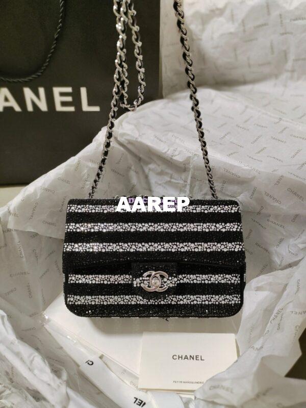 Replica Chanel 24S Evening Bag Strass Black & Silver AS4297 Limited Edition 5