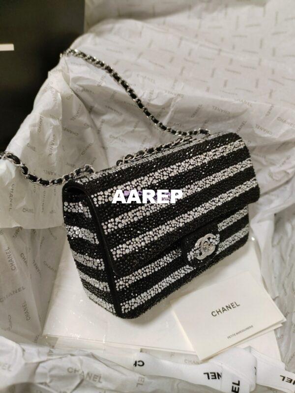 Replica Chanel 24S Evening Bag Strass Black & Silver AS4297 Limited Edition 6