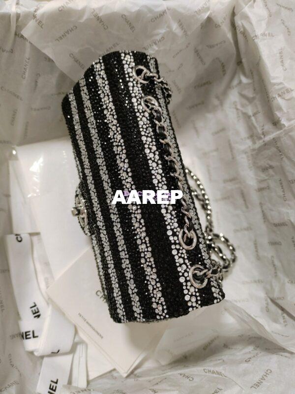 Replica Chanel 24S Evening Bag Strass Black & Silver AS4297 Limited Edition 10
