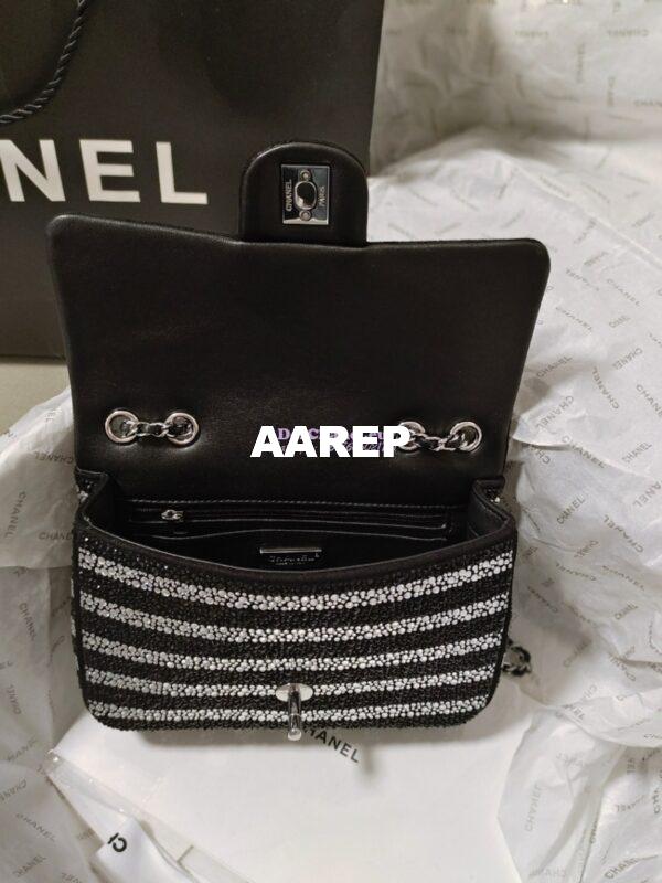 Replica Chanel 24S Evening Bag Strass Black & Silver AS4297 Limited Edition 13