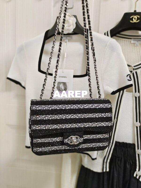 Replica Chanel 24S Evening Bag Strass Black & Silver AS4297 Limited Edition 15
