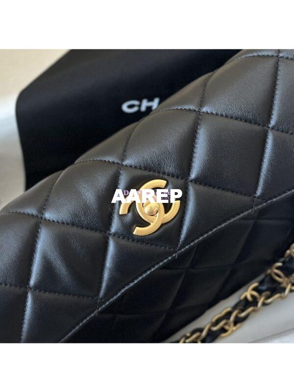 Replica Chanel 24P New Hobo Bag in Lambskin AS4754 Black 6