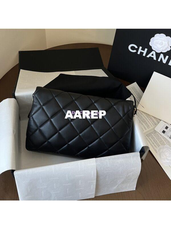 Replica Chanel 24P New Hobo Bag in Lambskin AS4754 Black 10